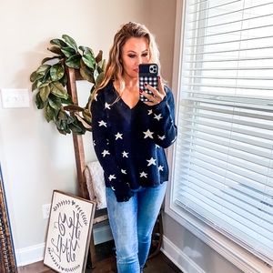Distressed Star Sweater
